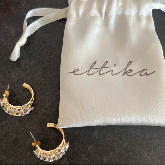 Ettika Crystal Huggie Hoop Earrings - Picture 4 of 6